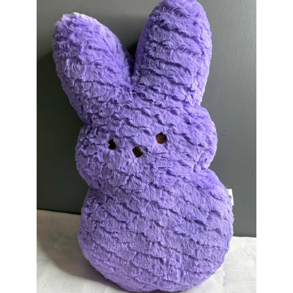 Peeps Purple Bunny Plush Stuffed Animal Textured Ruffle Fur Easter Toy